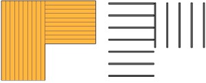POLdeck - układ legarów, taras z deskami układanymi ze zmiennym kierunkiem desek